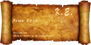 Kner Erik névjegykártya